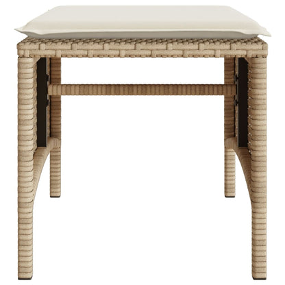 Tuinbank 2-Zits Met Tafel En Voetenbanken Poly Rattan