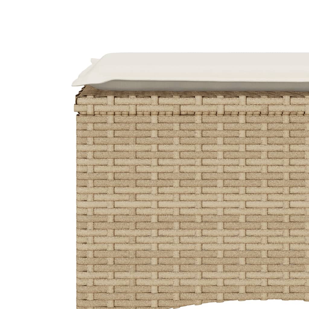 Tuinbank 2-Zits Met Tafel En Voetenbanken Poly Rattan
