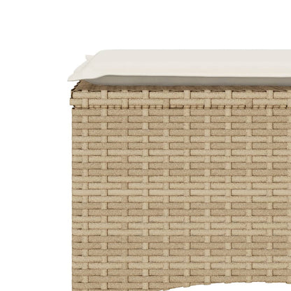 Tuinbank 2-Zits Met Tafel En Voetenbanken Poly Rattan