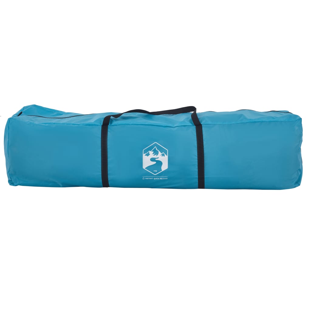 Gezinstent met luifel 9-persoons snelontgrendeling blauw