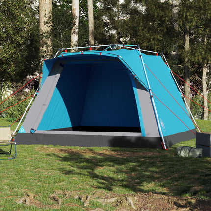 Kampeertent 4-Persoons Snelontgrendeling Blauw