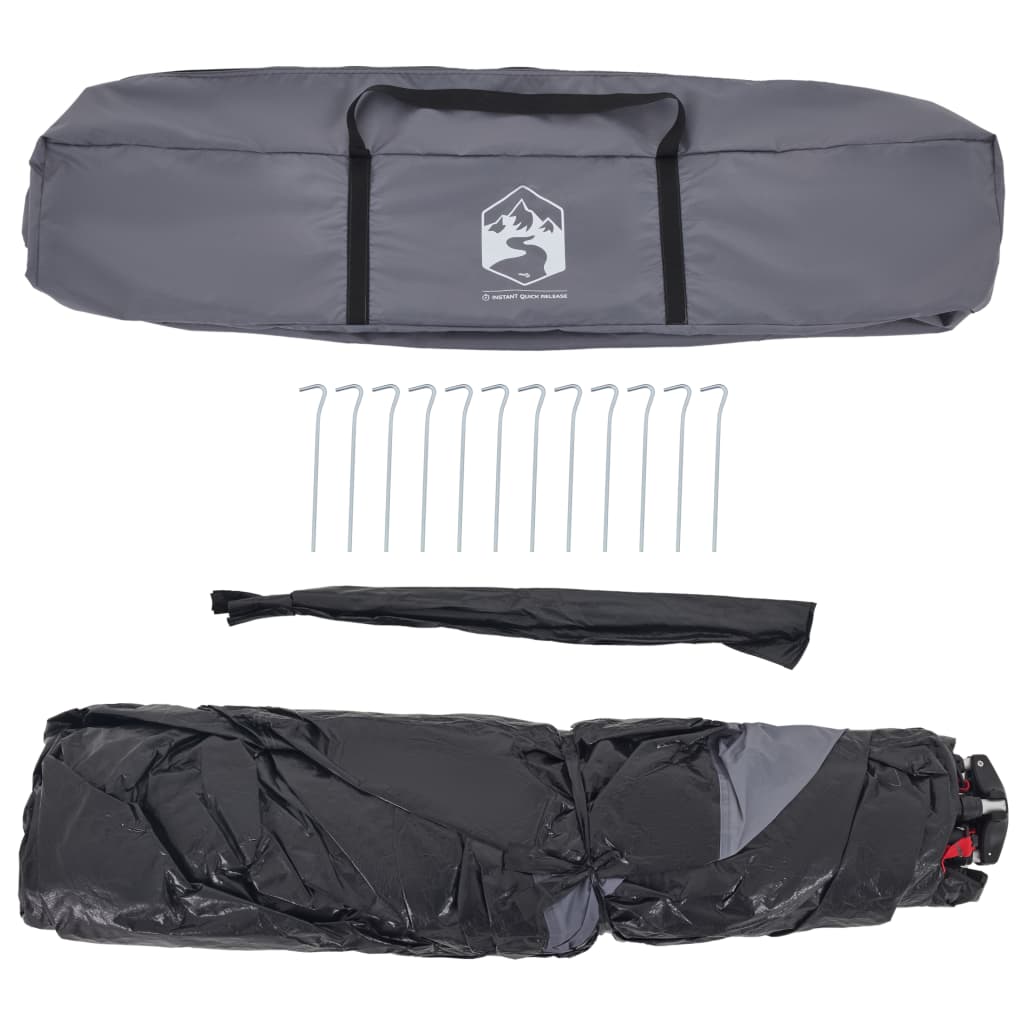 Kampeertent 4-persoons snelontgrendeling grijs en oranje