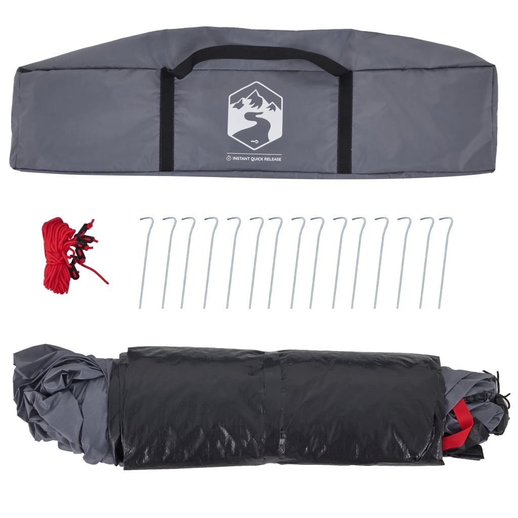 Koepeltent 3-persoons snelontgrendeling grijs en oranje