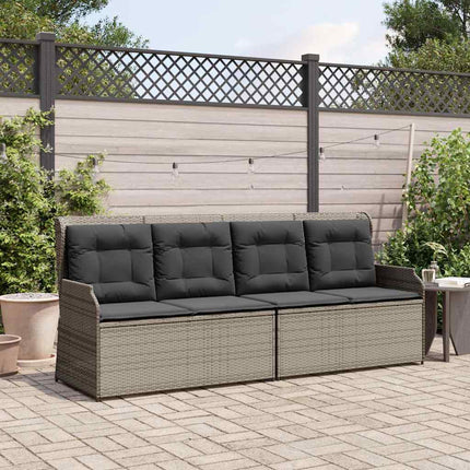 Tuinbankje Verstelbaar Met Kussens Poly Rattan