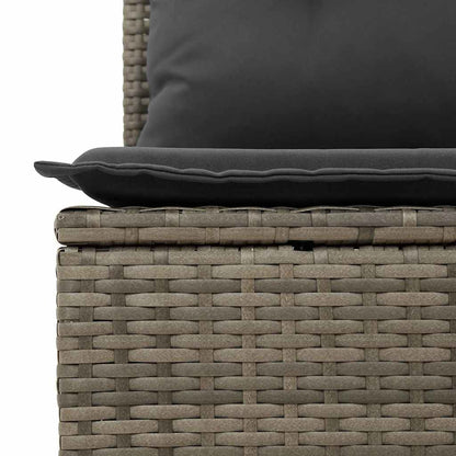 Tuinbankje Verstelbaar Met Kussens Poly Rattan Grijs