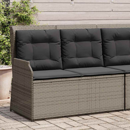 Tuinbankje Verstelbaar Met Kussens Poly Rattan Grijs