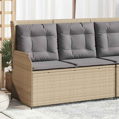 Tuinbankje Verstelbaar Met Kussens Poly Rattan Beige En Grijs