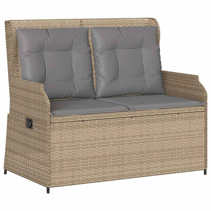 Tuinbankje Verstelbaar Met Kussens Poly Rattan Beige En Grijs