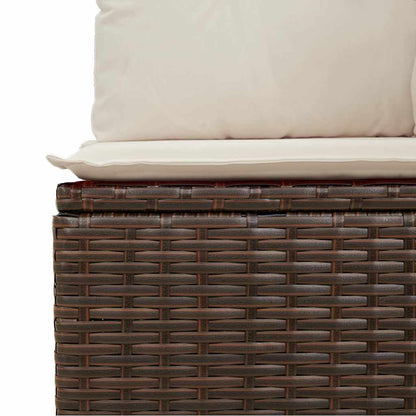 Tuinbankje Verstelbaar Met Kussens Poly Rattan Bruin