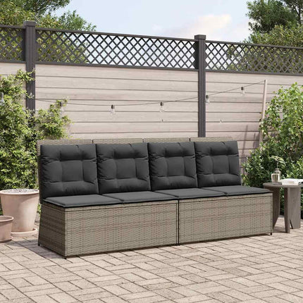 Tuinbankje Verstelbaar Met Kussens Poly Rattan