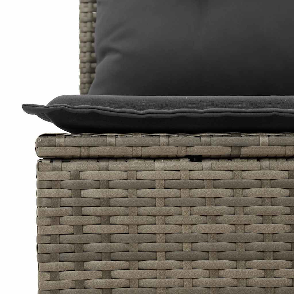 Tuinbankje Verstelbaar Met Kussens Poly Rattan Grijs