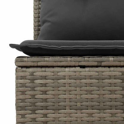 Tuinbankje Verstelbaar Met Kussens Poly Rattan Grijs