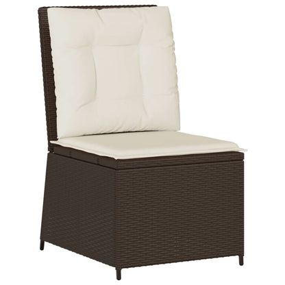 Tuinbank Verstelbaar Met Kussens Poly Rattan Bruin