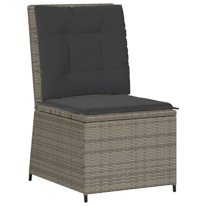 Tuinbank Verstelbaar Met Kussens Poly Rattan Grijs