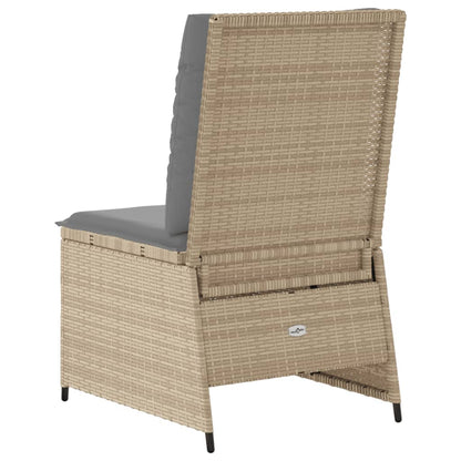 Tuinbank Verstelbaar Met Kussens Poly Rattan Beige En Grijs