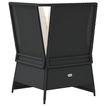 Tuinhoekbank Met Kussens Poly Rattan Zwart