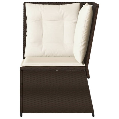 Tuinhoekbank Met Kussens Poly Rattan Bruin