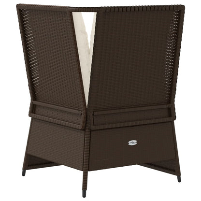 Tuinhoekbank Met Kussens Poly Rattan Bruin