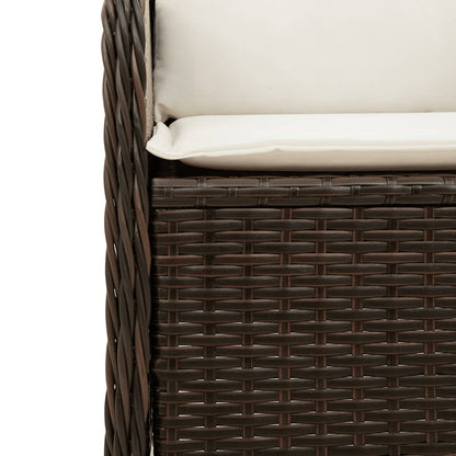 Tuinhoekbank Met Kussens Poly Rattan Bruin
