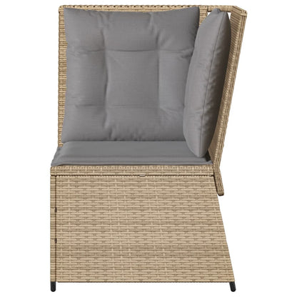 Tuinhoekbank Met Kussens Poly Rattan Beige En Grijs