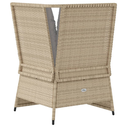 Tuinhoekbank Met Kussens Poly Rattan Beige En Grijs