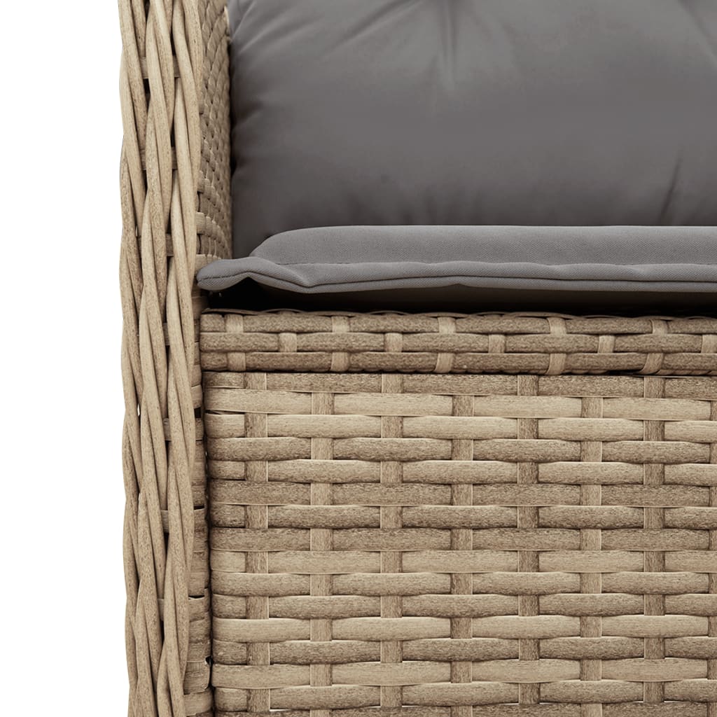 Tuinhoekbank Met Kussens Poly Rattan Beige En Grijs