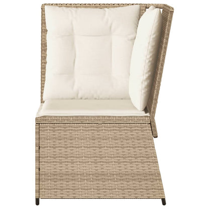 Tuinhoekbank Met Kussens Poly Rattan Beige En Crèmekleurig