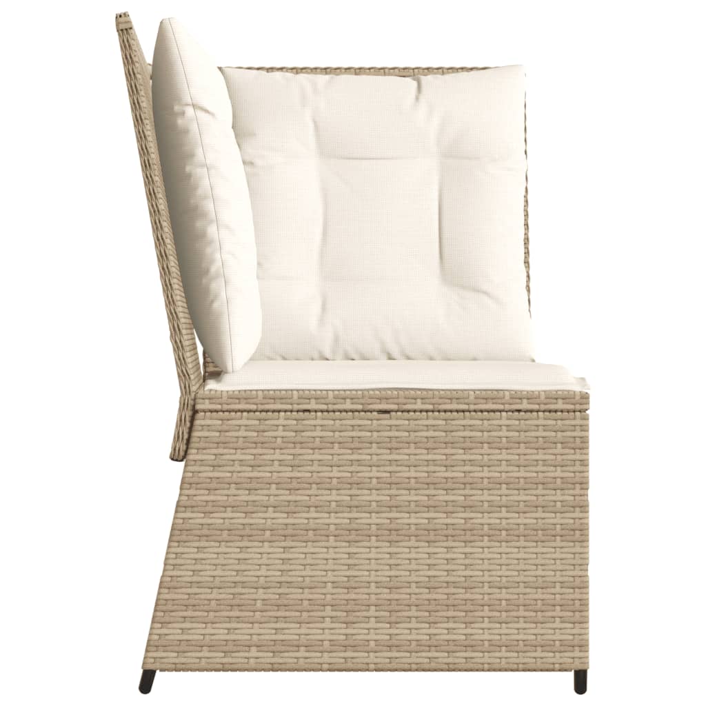 Tuinhoekbank Met Kussens Poly Rattan Beige En Crèmekleurig