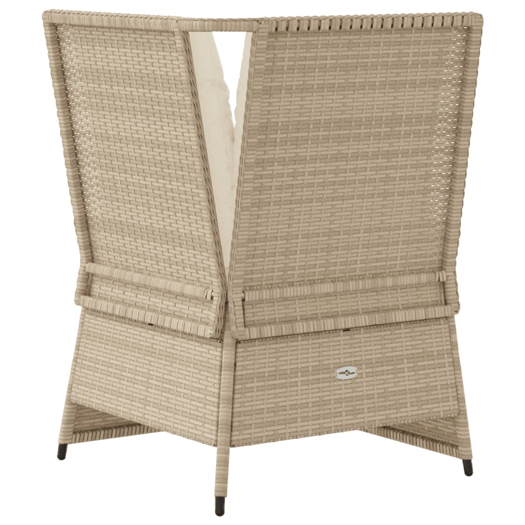 Tuinhoekbank Met Kussens Poly Rattan Beige En Crèmekleurig