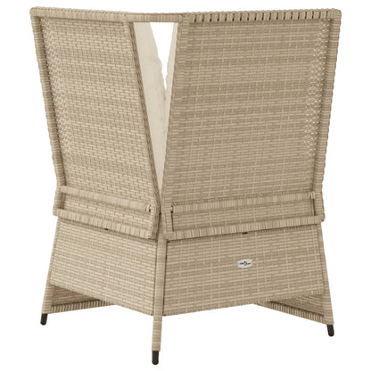Tuinhoekbank Met Kussens Poly Rattan Beige En Crèmekleurig