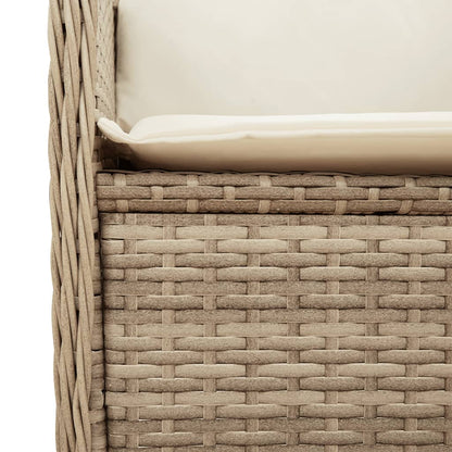 Tuinhoekbank Met Kussens Poly Rattan Beige En Crèmekleurig