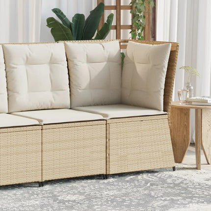 Tuinhoekbank Met Kussens Poly Rattan