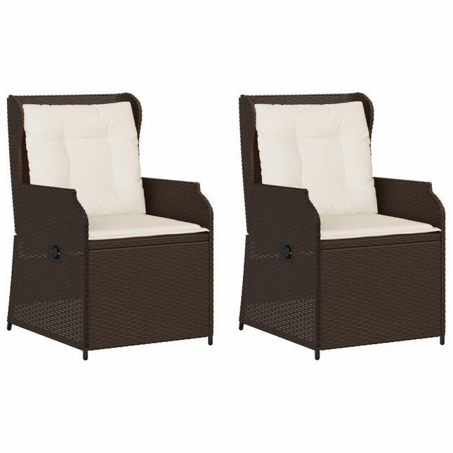Tuinstoelen 2 St Verstelbaar Met Kussens Poly Rattan
