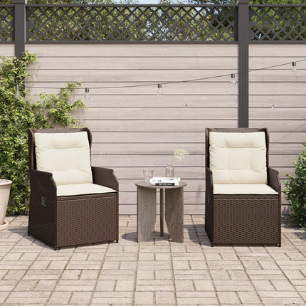 Tuinstoelen 2 St Verstelbaar Met Kussens Poly Rattan