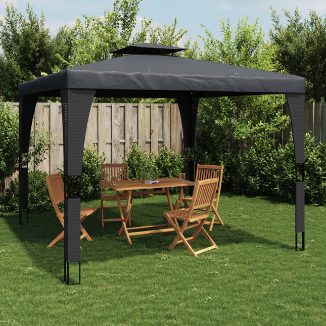Prieel Met Dubbel Dak 2,98X2,98 M Staal Kleurig