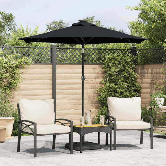 Parasol Met Led's En Stalen Paal 225X225X212 Cm