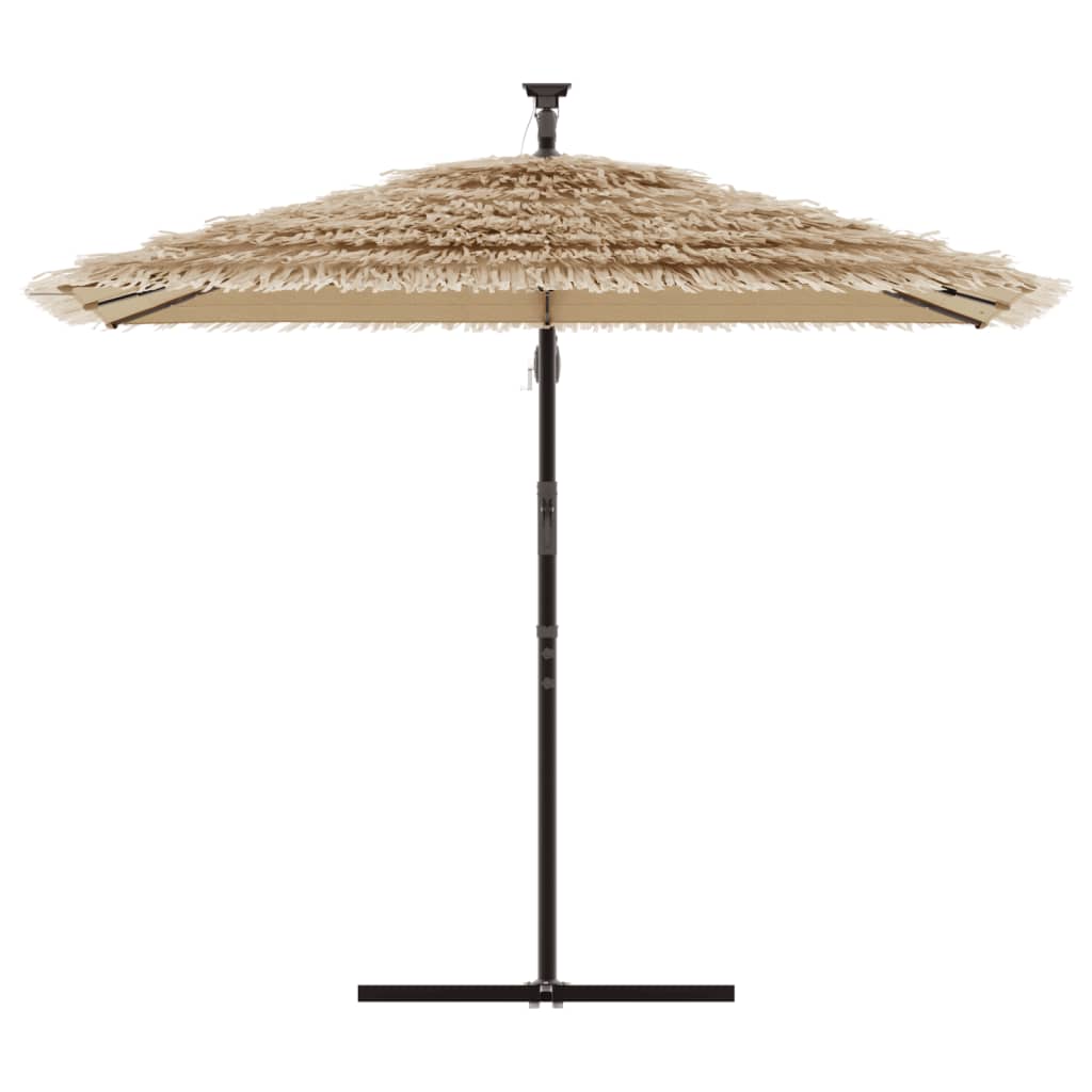 Parasol met LED's en stalen paal 246x246x230 cm bruin