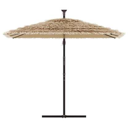 Parasol met LED's en stalen paal 246x246x230 cm bruin