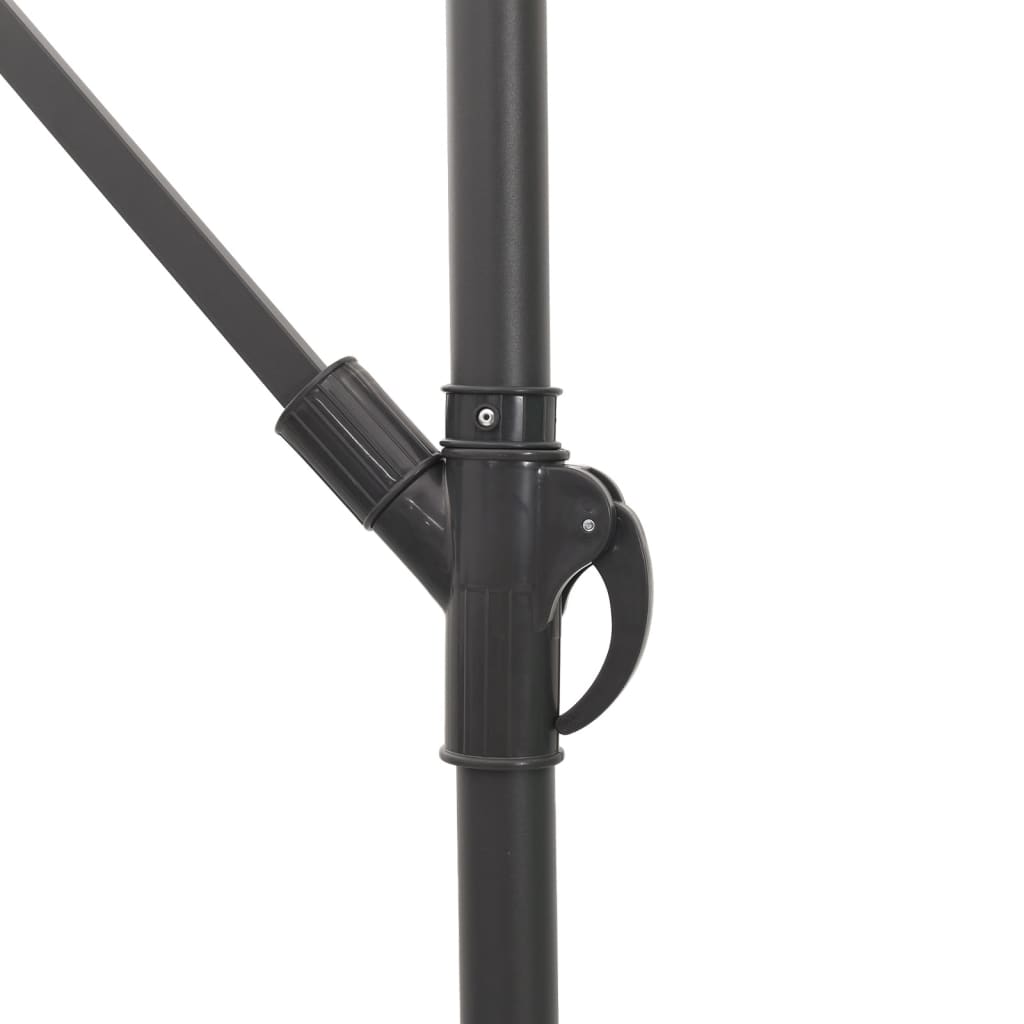Parasol Met Led's En Stalen Paal Bruin