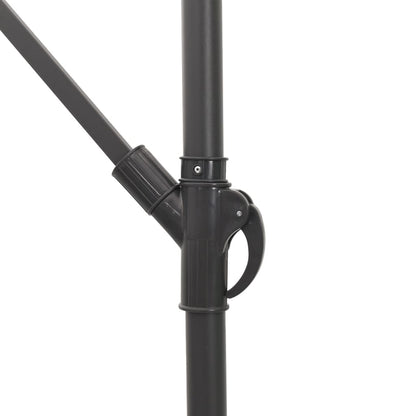 Parasol Met Led's En Stalen Paal Bruin