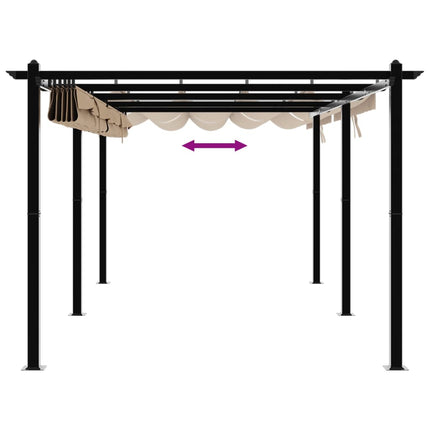 Prieel Met Uittrekbaar Dak 3X6 M Aluminium