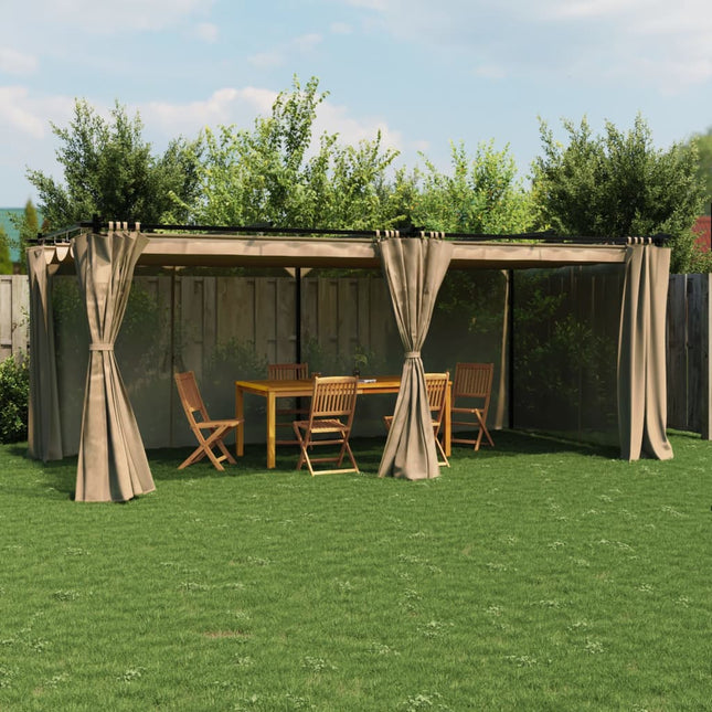 Prieel Met Gordijnen Staal