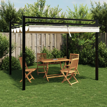 Prieel Met Uittrekbaar Dak 3X3 M Aluminium Kleurig
