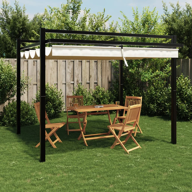 Prieel Met Uittrekbaar Dak 3X3 M Aluminium Kleurig