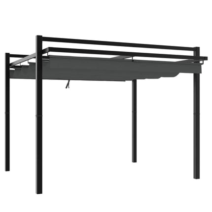 Prieel Met Uittrekbaar Dak 3X3 M Aluminium Kleurig