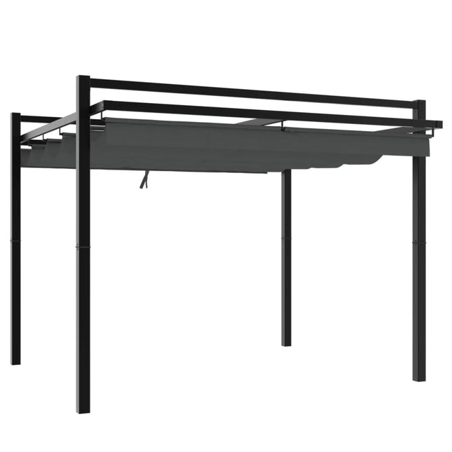Prieel Met Uittrekbaar Dak 3X3 M Aluminium Kleurig