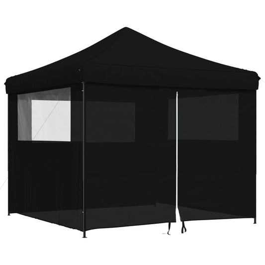 Partytent Inklapbaar Pop-Up Met 4 Zijwanden Zwart Terracotta