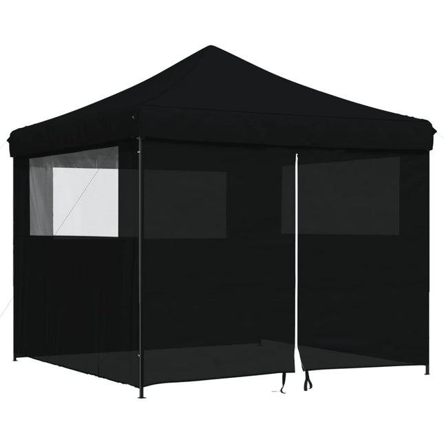 Partytent Inklapbaar Pop-Up Met 4 Zijwanden Zwart Terracotta