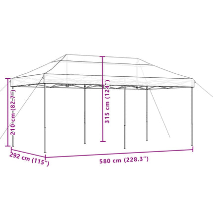 Partytent Inklapbaar Pop-Up 580X292X315 Cm Bruin Groen