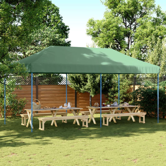 Partytent Inklapbaar Pop-Up 580X292X315 Cm Bruin Groen